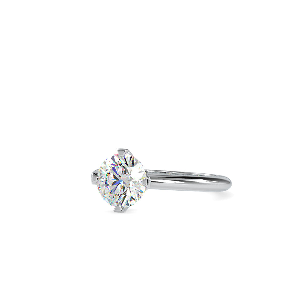 SKU: 0194 (18K) Four-Prong Solitaire Engagment Ring in Rose Gold.
