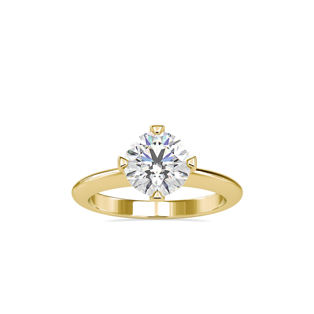 SKU: 0194 (22K) Four-Prong Solitaire Engagment Ring in Rose Gold.