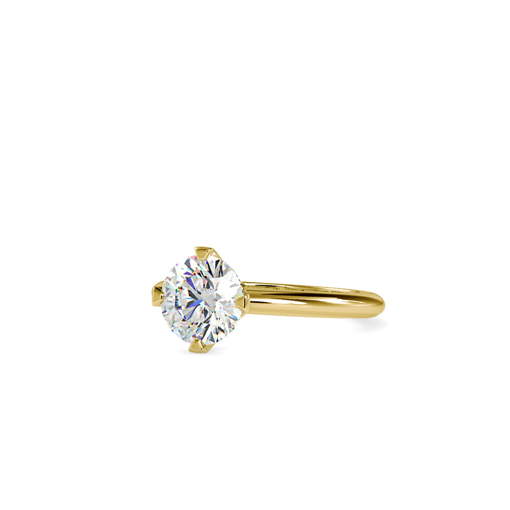SKU: 0194 (18K) Four-Prong Solitaire Engagment Ring in Rose Gold.