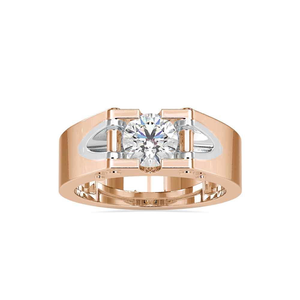 SKU: 0195 (22K) Unique Two-Tone Round-Diamond Ring .