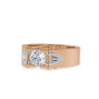 SKU: 0195 (18K) Unique Two-Tone Round-Diamond Ring .