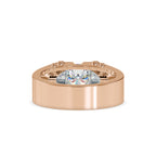 SKU: 0195 (14K) Unique Two-Tone Round-Diamond Ring .