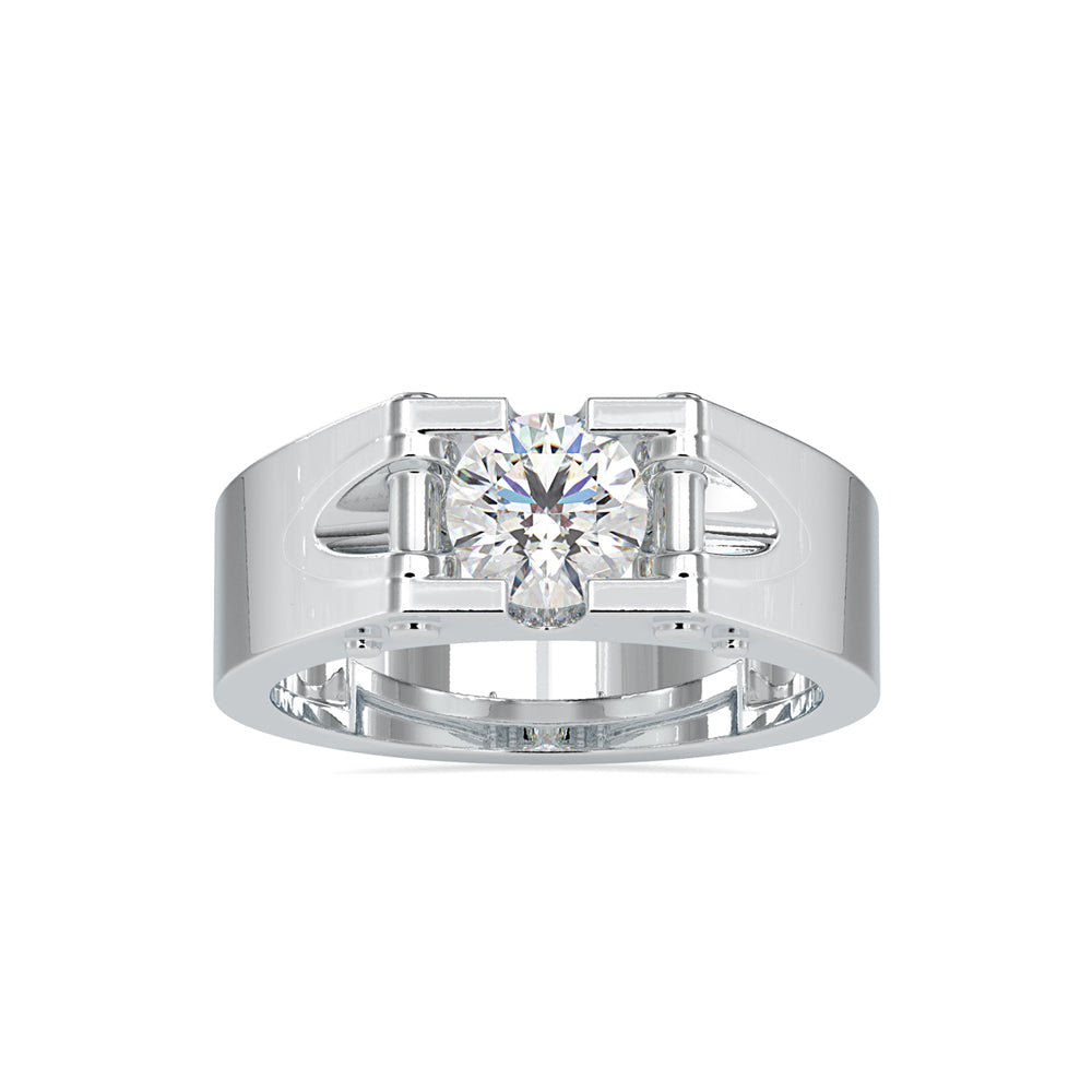 SKU: 0195 (10K) Unique Two-Tone Round-Diamond Ring .