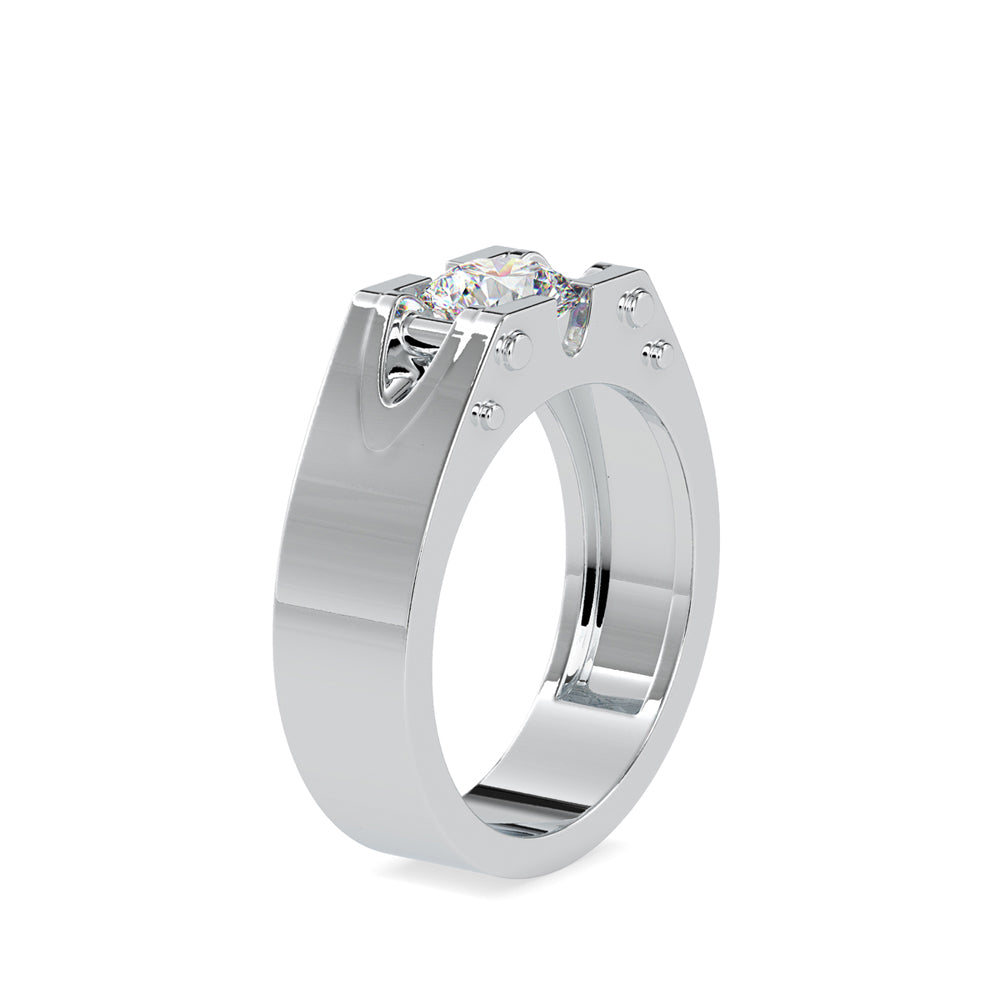 SKU: 0195 (10K) Unique Two-Tone Round-Diamond Ring .