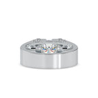 SKU: 0195 (10K) Unique Two-Tone Round-Diamond Ring .
