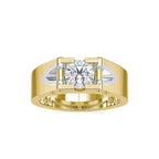SKU: 0195 (22K) Unique Two-Tone Round-Diamond Ring .