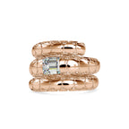 SKU: 0196 (18K) Snake-Style Emerald-Cut Diamond Ring in Rose Gold.