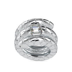 SKU: 0196 (22K) Snake-Style Emerald-Cut Diamond Ring in Rose Gold.