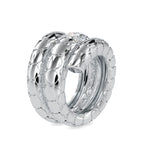 SKU: 0196 (14K) Snake-Style Emerald-Cut Diamond Ring in Rose Gold.