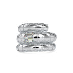 SKU: 0196 (14K) Snake-Style Emerald-Cut Diamond Ring in Rose Gold.
