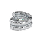 SKU: 0196 (14K) Snake-Style Emerald-Cut Diamond Ring in Rose Gold.