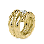 SKU: 0196 (22K) Snake-Style Emerald-Cut Diamond Ring in Rose Gold.