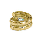 SKU: 0196 (18K) Snake-Style Emerald-Cut Diamond Ring in Rose Gold.