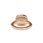 SKU: 0197 (22K) Round-cut Double Halo Engagment Ring in Rose Gold.