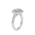 SKU: 0197 (22K) Round-cut Double Halo Engagment Ring in Rose Gold.