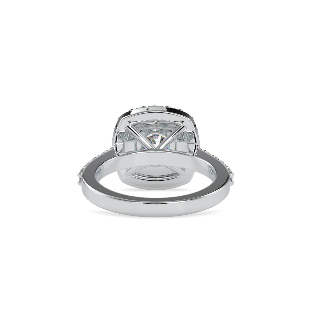 SKU: 0197 (18K) Round-cut Double Halo Engagment Ring in Rose Gold.