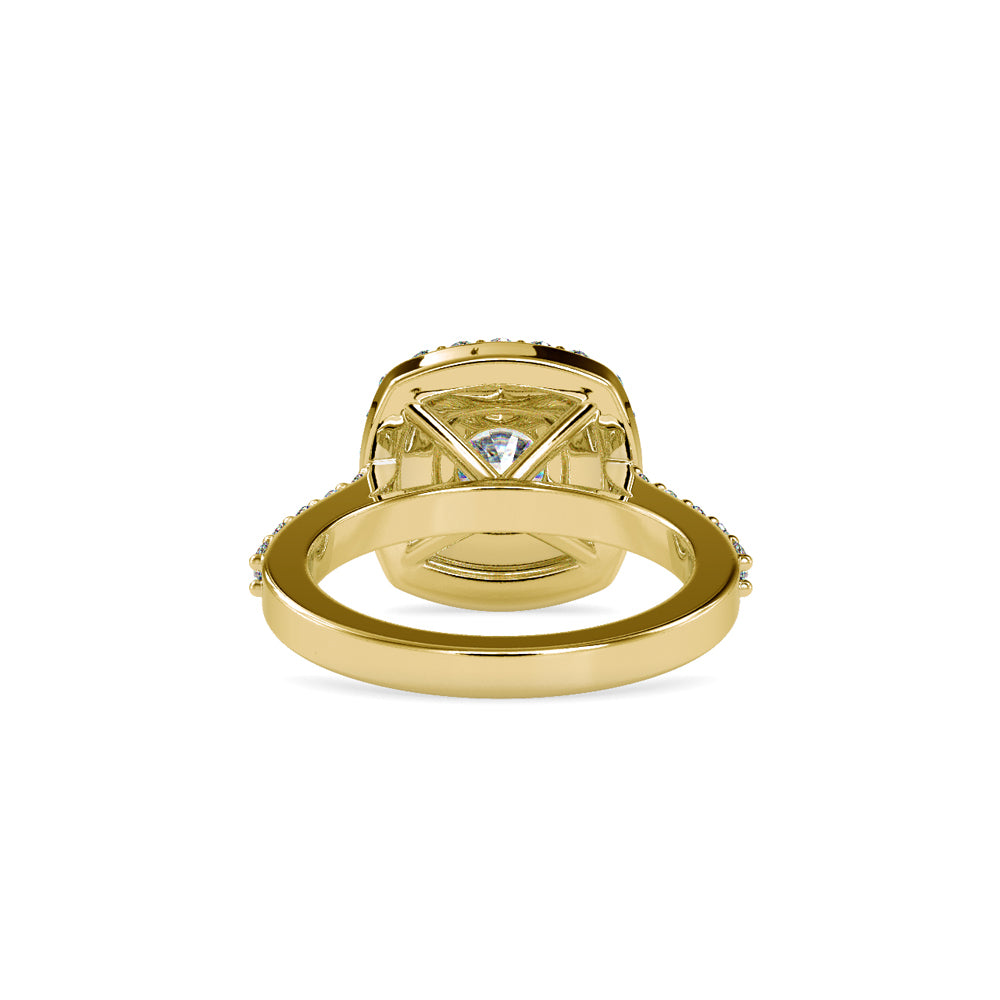 SKU: 0197 (18K) Round-cut Double Halo Engagment Ring in Rose Gold.