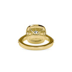 SKU: 0197 (10K) Round-cut Double Halo Engagment Ring in Rose Gold.