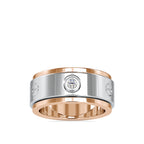 SKU: 0198 (18K) Wide Two-Tone Round Diamond Band Ring .