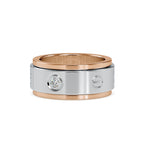 SKU: 0198 (14K) Wide Two-Tone Round Diamond Band Ring .