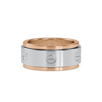 SKU: 0198 (14K) Wide Two-Tone Round Diamond Band Ring .