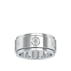 SKU: 0198 (18K) Wide Two-Tone Round Diamond Band Ring .