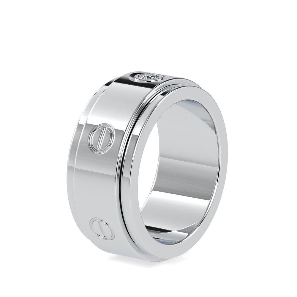SKU: 0198 (22K) Wide Two-Tone Round Diamond Band Ring .