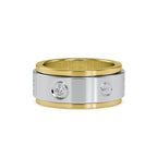 SKU: 0198 (22K) Wide Two-Tone Round Diamond Band Ring .