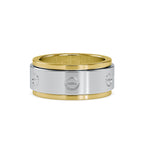 SKU: 0198 (18K) Wide Two-Tone Round Diamond Band Ring .