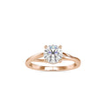 SKU: 0199 (22K) Four-Prong Twisted-Band Solitaire Engagment Ring in Rose Gold.
