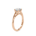 SKU: 0199 (10K) Four-Prong Twisted-Band Solitaire Engagment Ring in Rose Gold.