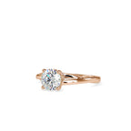 SKU: 0199 (10K) Four-Prong Twisted-Band Solitaire Engagment Ring in Rose Gold.