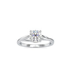 SKU: 0199 (18K) Four-Prong Twisted-Band Solitaire Engagment Ring in Rose Gold.