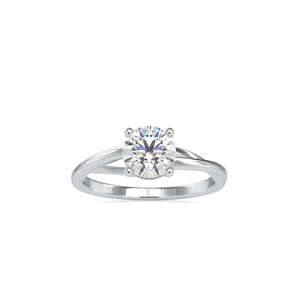 SKU: 0199 (18K) Four-Prong Twisted-Band Solitaire Engagment Ring in Rose Gold.