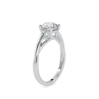 SKU: 0199 (10K) Four-Prong Twisted-Band Solitaire Engagment Ring in Rose Gold.