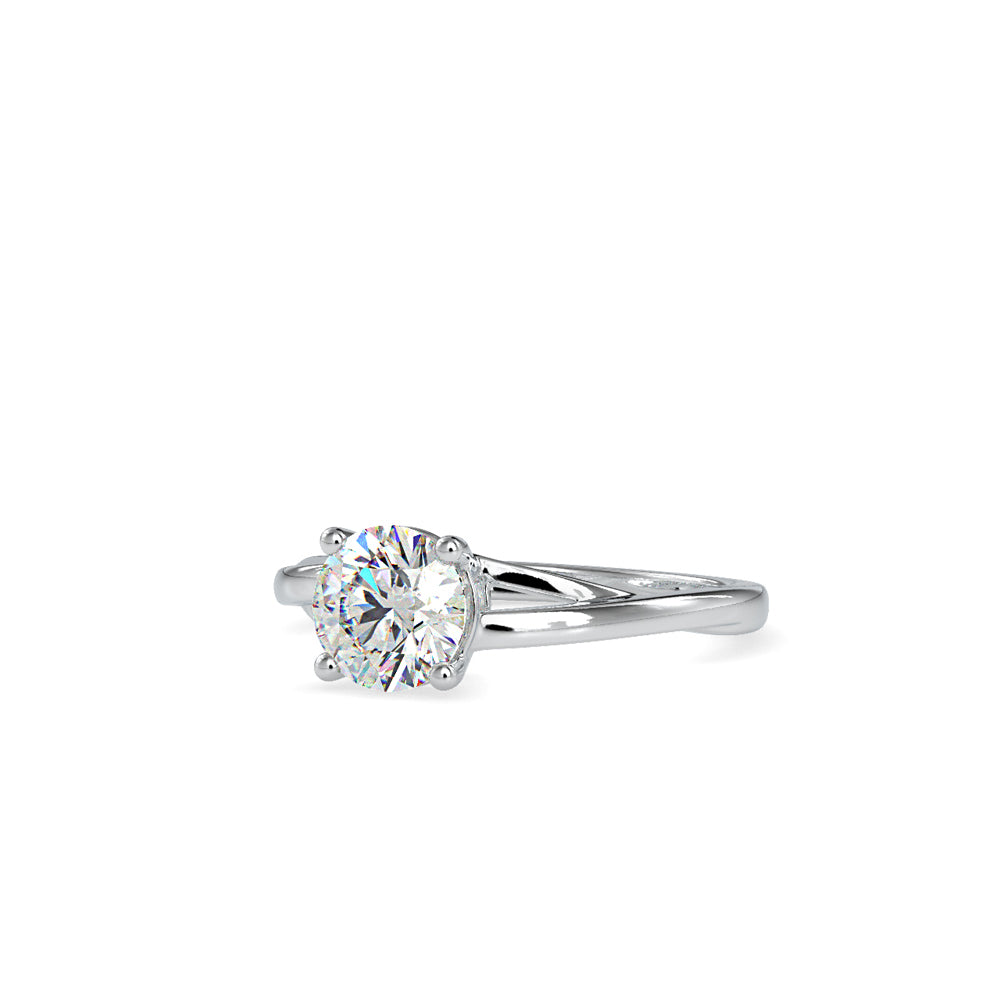 SKU: 0199 (10K) Four-Prong Twisted-Band Solitaire Engagment Ring in Rose Gold.