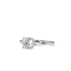 SKU: 0199 (10K) Four-Prong Twisted-Band Solitaire Engagment Ring in Rose Gold.