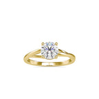 SKU: 0199 (22K) Four-Prong Twisted-Band Solitaire Engagment Ring in Rose Gold.