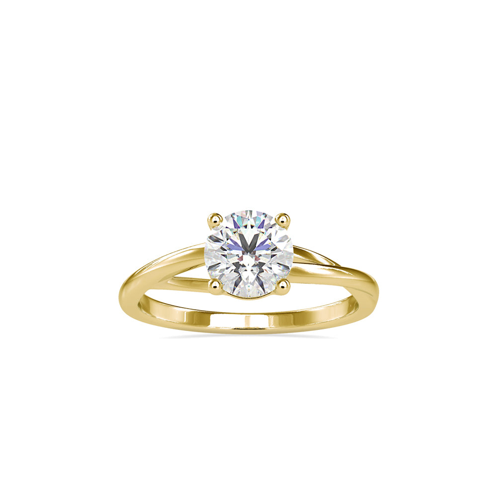 SKU: 0199 (22K) Four-Prong Twisted-Band Solitaire Engagment Ring in Rose Gold.