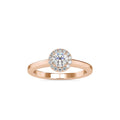 SKU: 0200 (14K) Round-cut Sparkle Halo Engagment Ring in Rose Gold.