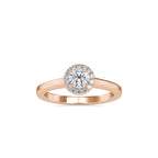 SKU: 0200 (18K) Round-cut Sparkle Halo Engagment Ring in Rose Gold.
