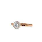 SKU: 0200 (14K) Round-cut Sparkle Halo Engagment Ring in Rose Gold.
