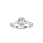 SKU: 0200 (18K) Round-cut Sparkle Halo Engagment Ring in Rose Gold.