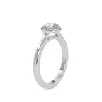 SKU: 0200 (10K) Round-cut Sparkle Halo Engagment Ring in Rose Gold.