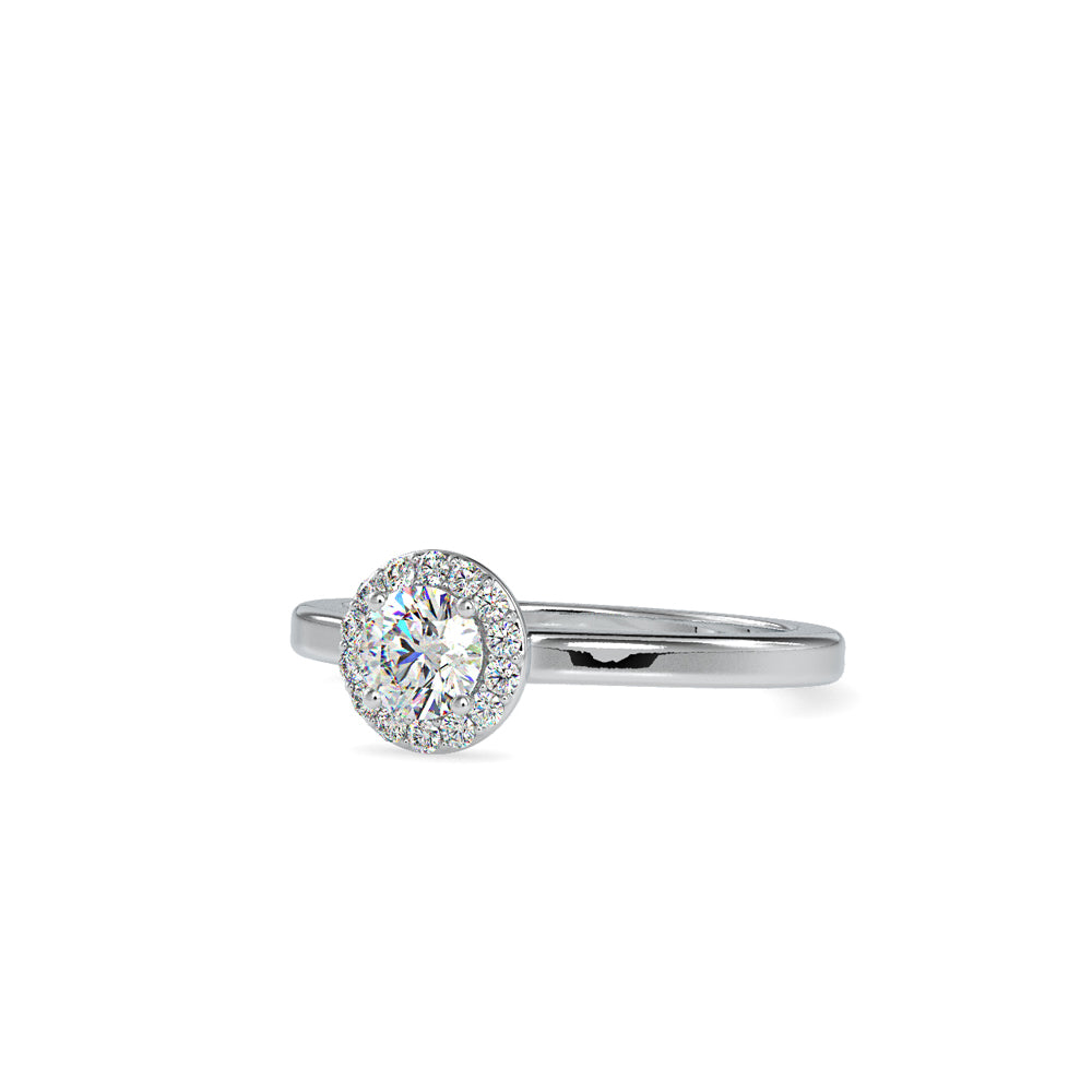 SKU: 0200 (22K) Round-cut Sparkle Halo Engagment Ring in Rose Gold.