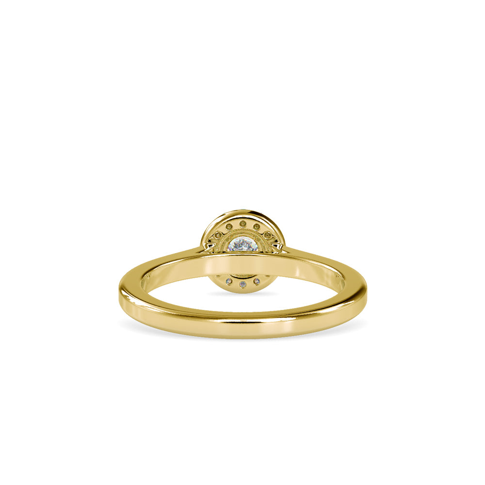SKU: 0200 (14K) Round-cut Sparkle Halo Engagment Ring in Rose Gold.