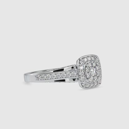 White Gold Double Halo Split Shank Engagement Ring