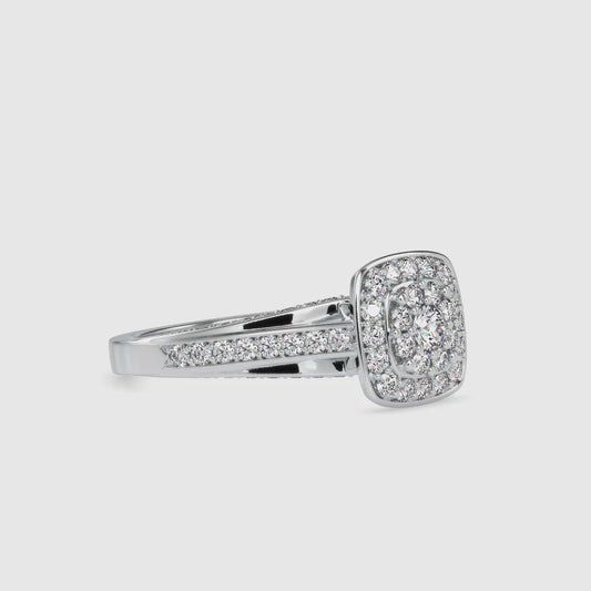 White Gold Double Halo Split Shank Engagement Ring