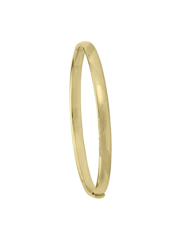 N5811 - YELLOW GOLD HOLLOW BANGLE WITH DESIGN