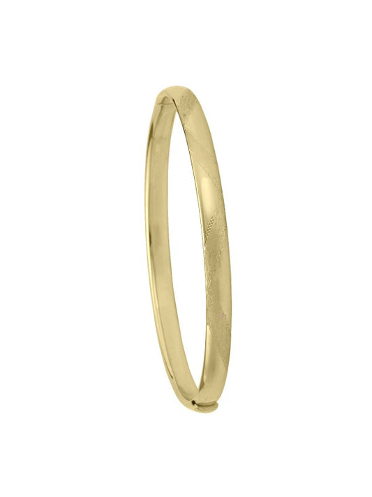 N5811 - YELLOW GOLD HOLLOW BANGLE WITH DESIGN